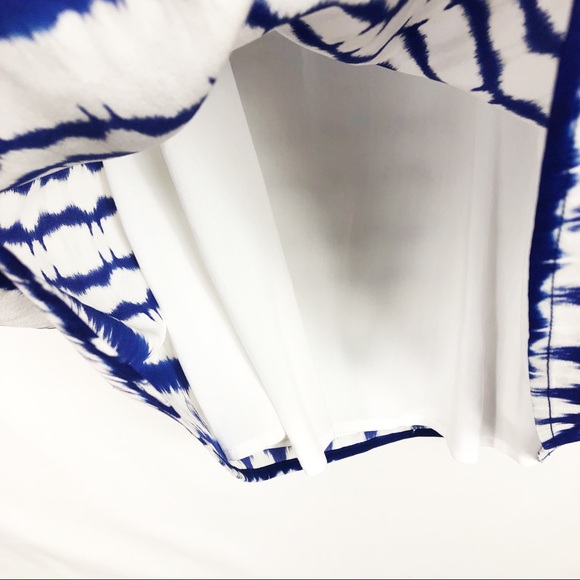 Michael Stars 100% Silk Tie Dye Shirt Dress | Blue White | Size Small - Picture 8 of 14